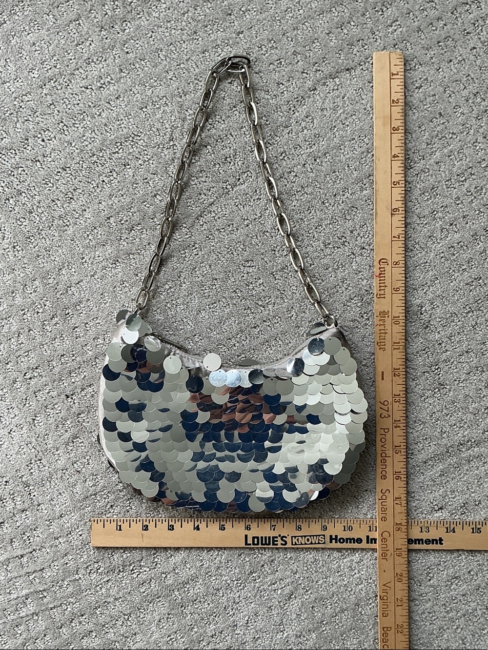 wild fable Silver Sequin Mini Shoulder Bag with Chain
